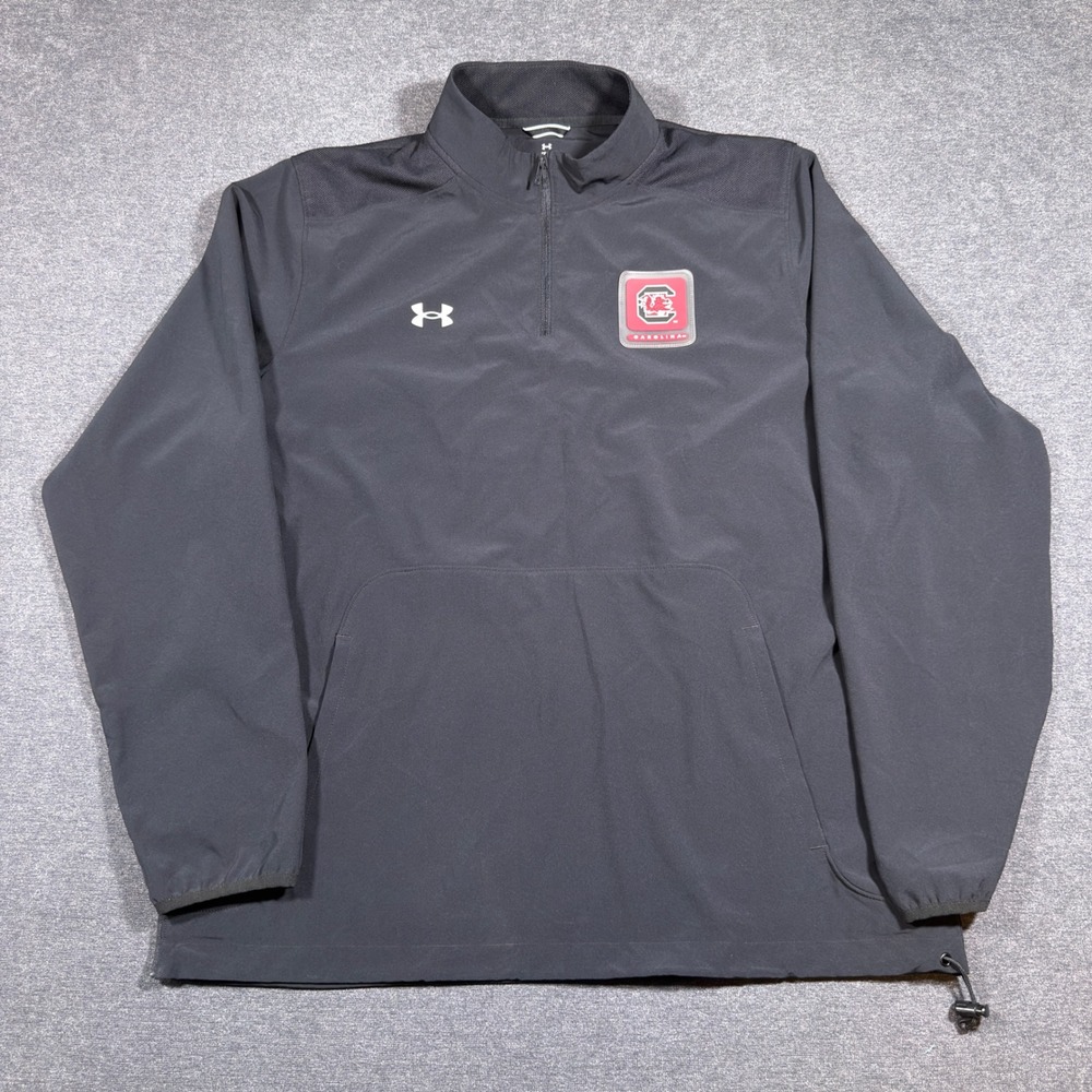 Under Armour Pullover Mens XL Black South Carolina Gamecocks 1/4 Zip Windbreaker